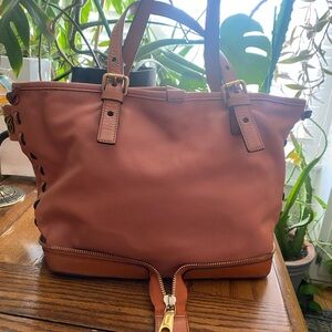 Chloé Ellen Pink Leather Tote/Shoulder Bag with Gold Hardware